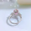 Bröllopsringar Engagemang Pure Silver Hög koldroppform Simulering Gul Vitrosa Diamond Ring Pear Brilliant Cut Fashion Jewelry