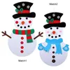 Décorations de Noël Big Deal DIY Feutre Arbre Bonhomme De Neige Avec Ornements Enfants Jouets Décoration De Fête Année C