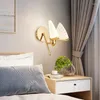 Wandlamp Modern Led Glas Zeshoekig Slaapkamer Decor Schansen Zwanenhals Leeslamp Gemonteerd