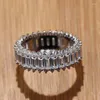 Anéis de casamento Doyubo Romântico Mulheres 925 Prata esterlina com retângulo branco zirconia cúbica Lady Lady Jewelry VB324