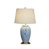 Tischlampen, blauer Lotus, chinesische Keramiklampe, Hochzeit, Heimdekoration, Wohnzimmer, klassisches Porzellan, Schreibtischlampe, H 62 cm, 1627