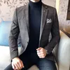 Мужские костюмы Blazers 2023 Slim Fit Supt Jupt Fashion Fashion Grid Страчная свадебная сцена вечеринка для вечеринки Syste S-3XL