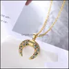 Colliers pendants Collier Crescent Moon Colorf Colorf Cumbic Zirconia Gol