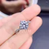 Pierścienie klastrowe 3CT MOISSANITE ZARUSZENIE DLA KOBIET 18K ZŁOTA PLATED SREBRINL SREBRNY VVS1 Diamentowe Obietnicy Ślubne