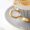 Cups Saucers Fashion Ceramic Coffee Cup Saucer Modern Simple Afternoon Tea Porcelain Teacup Exquisite Upscale Home Decor Gifts