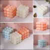 1pcs المنزل تزيين الشمعة Cube Bubble Candles Soy Wax Aromatherapy Cube Candle Scated