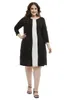 Casual Dresses Yitonglian Women Clothing Winter Style Långärmad färgblock Dress Party Office Black White H412Casual