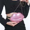 Bolsos de noche, bolso de cadena de hombro con labios bonitos creativos, bolso de mensajero de lápiz labial de moda Simple para mujer, fiesta de San Valentín/regalo de cumpleaños