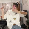 Women's Blouses & Shirts 2023 Clothes Summer Cotton Short-Sleeved T-shirt Wild Loose Bright Half-sleeved Shirt Tide1 Stre22