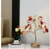 テーブルランプゴールデンセラミックデスクライトクリスタルガールルームリビングベッドルーム装飾ライトD43cm H50cm