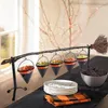 Bols Halloween Snack Bowl Rack Broom horizontal avec 5 paniers amovibles Décoration de boîte de rangement organisateur créatif