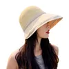 Cappelli a tesa larga Cappello da pescatore arricciacapelli diviso Versione coreana estiva con fiocco in corda antivento Parasole traspirante Protezione solare Donna Scot22