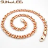 Kedjor Fashion Jewelry Rose Gold Color Necklace 5mm 7mm Smooth Curb Cuban "8" Länkkedja för Mens Womens Gift C20chains Gord22