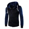 Herrtröjor Zogaa Sweatshirt Hooded Jacket Fashion Color Block Baseball Men Casual Patchwork Fleece Sport Coat XS-4XL