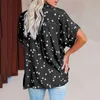 Women's Blouses & Shirts Fashion Short Sleeve Shirt Women Summer Casual Stars Print Button Top Office Wear Blouse Femme Womens Tops And Blou