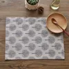 Tovagliette Plain Pak Choi Tovaglietta stampata Tessuto in cotone e lino Ispessito Cuscino isolante da pranzo quadrato a doppio strato Anti-scottatura