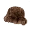 Berets 2023 Lady's Real Sable Hat Stable вязаные кепки зимние теплые женщины Beret Женские шляпы TZ8673