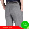 Abiti da uomo Pantaloni da abito classici da uomo Pantaloni da uomo casual da uomo di media lunghezza con rifiniture morbide Pantaloni di marca regolari dritti nero grigio