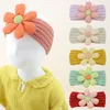 Accessori per capelli Fasce per bambini a fiore grande per bambini Copricapo floreale Turbante elastico Fascia per capelli lavorata a maglia per bambini