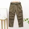 Men's Pants Cozy Men Loose Fit Streetwear Multi Pocket Straight Overalls Tooling