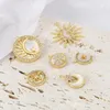 Collane con ciondolo Ciondoli galassia in rame Colore oro Bianco Conchiglia Strass Stella Luna Pendenti Collana fai-da-te Regali gioielli per feste da donna 1P