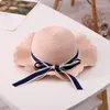 Cappelli a tesa larga REYI001 Estate Bambini Ragazza Casual Cappello di paglia Bambino Bambini Traspirante Floppy Grande nastro Bowknot Sun Panama Gorros Scot22