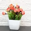 Decoratieve bloemen kunstmatige bloem met witte potten plastic planten
