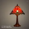 Tafellampen fumat gebrandschilderd glazen lamp barokke Europese stijl bedtint vintage retro woonkamer verlichtingsarmaturen