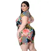 Robes de soirée XL-5XL grande taille pour femmes vêtements mode Sexy col en V fleur chaîne en or impression plis décontracté gros goutte