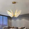 Lampy wiszące Butterfly żyrandol nowoczesny kreatywny jadalnia salon sypialnia dekoracyjna lampa dziecięca