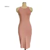 Casual Dresses 2023 Summer Dress Women Europe And America Hit Color Pit Strip Sexy Waistless Sleeveless Party Club