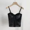 Women's Tanks French Top Velvet Beautiful Back Small Sling For Women Bust Bottom Vest One-piece Bra Inside