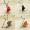 Porte-clés Mini batte de Baseball, pendentif gant, porte-clés en bois, pendentifs pour sac à dos, décoration de clé de voiture, accessoires tendance Fred22