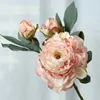 Decorative Flowers Luxury Grilled Edge Peony Artificial Wedding Fake DIY Decor For Office Flower Simulation