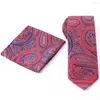 Bow Ties Tailor Smith Paisley krawat i zestaw rękodzieło 7,5 cm kasetowy kwadratowy zestaw mikrofibry garnitur ręczny