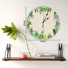 Wall Clocks Plant Flower Leaf Grass Clock Modern Design Stickers Home Decor Living Room Digital Bedroom WatchWall ClocksWall