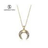 Colliers pendants Collier Crescent Moon Colorf Colorf Cumbic Zirconia Gol