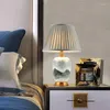 Tafellampen Chinees eenvoudige retro inkt keramische lamp voor woonkamer studeren slaapkamer bedkamer bedraming Amerikaanse moderne decoratieve nacht