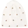 Bonnets Bonnet/Crâne Casquettes Geebro Femmes Slouchy Côtelé Coton Perle Accessoires Dames Printemps Automne Mode Stretch Skullies Chapeaux Bonnet Del