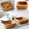 Bowls 2 Pcs Wooden Bowl For Soup Rice Noodles Kids Lunch Box Kitchen Tableware 12.8 X 4.5cm & 11 7cm Retail