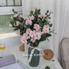 Fleurs décoratives 5 pcs/lot 7 têtes/branche artificielle soie Rose Bouquet de mariage décorations pour la maison pour la décoration de fête d'anniversaire