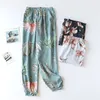 女性用スリープウェア春夏パジャマの女性パンツ印刷
