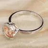 Bröllopsringar Superb Orange Champagne Zircon Morganite Silver Plated Argent Jewelry Ring Size 6/7 8 9 S1324