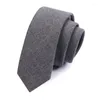 Bow Ties High Quality 2023 Designers Brands Fashion Business Casual 5cm Slim For Men Wool Solid Color Necktie Work With Gift Box