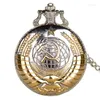 Orologi da tasca Distintivi sovietici vintage Orologio con falce e martello Ciondolo in oro-argento Emblema della Russia Comunismo con orologio a catena