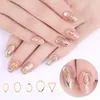 Nagelkonstdekorationer blandade 6 stilar/väska 3D Guldmetallnitar Studs Round Animal Moon Decoration Nails Shell Sticker Manicure Diy Accessories