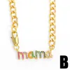 Pendant Necklaces Gold Curb Link Chain MaMa MoM Necklace For Women CZ Pave Cubic Zirconia Jewelry Mother's Day Gifts Nkeu56Pendant