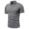 Polos pour hommes Hommes Polo Chemise d'été Casual Manches courtes Revers Workwear Col classique Poche Tops Vêtements