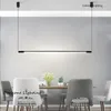 Lampes suspendues Nordic Minimalist Lights Lampe à LED moderne Salon Salle à manger Suspension Lustre à bande longue