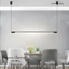 Lampade a sospensione Luci minimaliste nordiche Lampada a LED moderna Soggiorno Sala da pranzo Lampadario a strisce a sospensione lunga